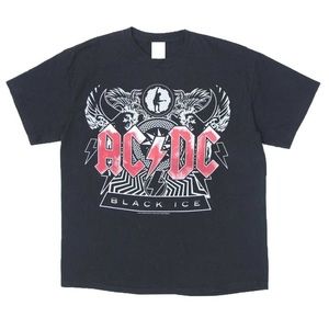 Mens AC DC Black Ice Band Black T-Shirt, Graphics Unisex T-shirt